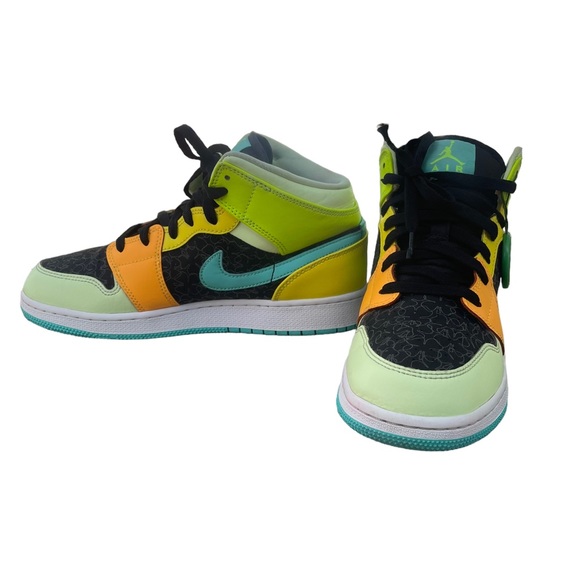 Nike Air Jordan 1 Mid Se (gs) Bq6931-037 - Picture 9 of 13